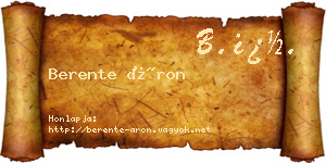 Berente Áron névjegykártya
