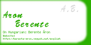 aron berente business card
