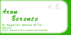 aron berente business card